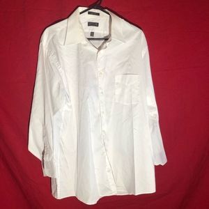 Men’s White Arrow Satin Will Wrinkle Free Shirt